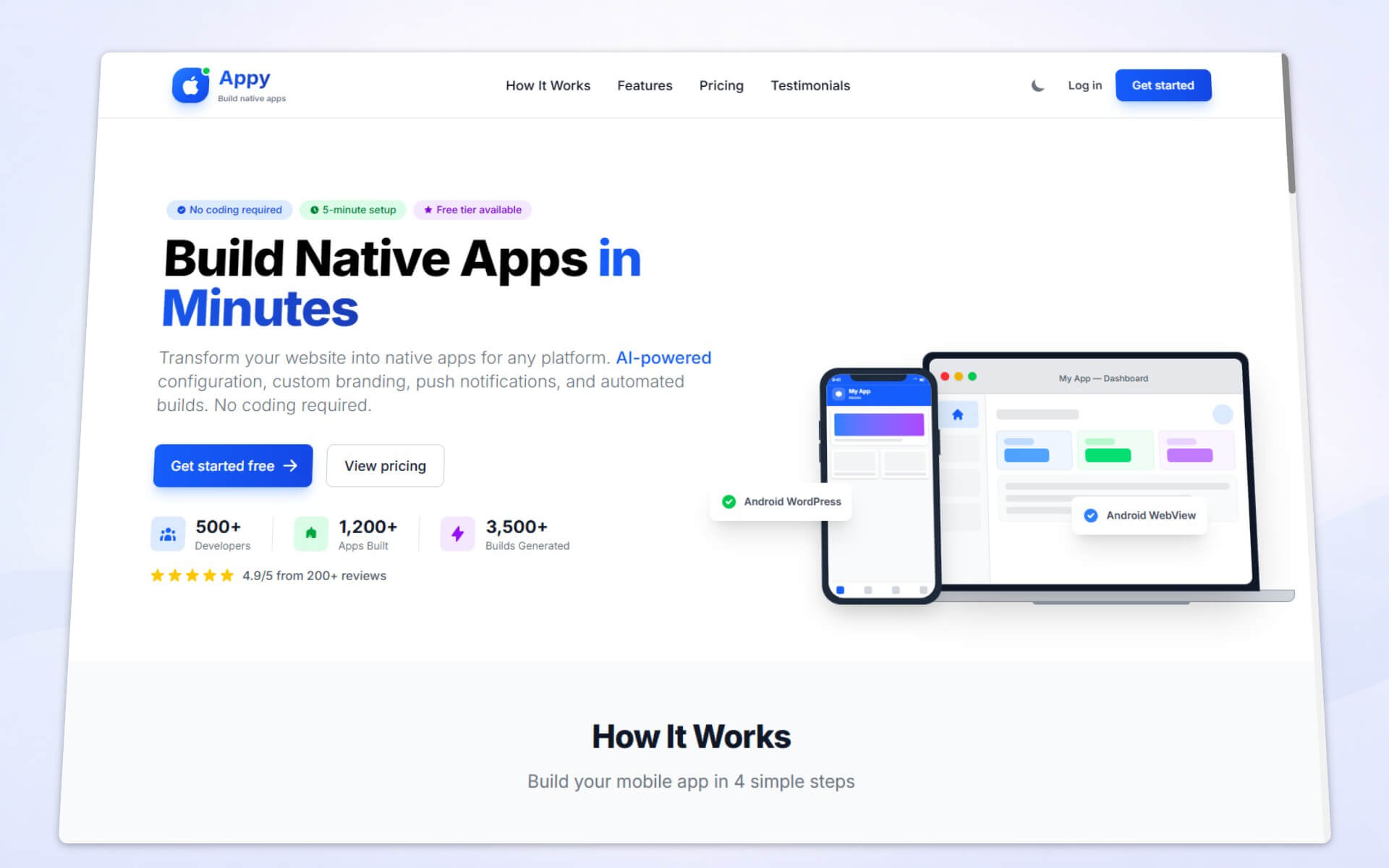 Appy – AI-Powered No-Code Mobile App Builder SaaS Platform - 1